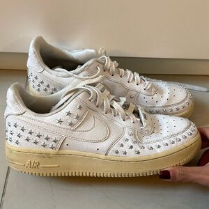 Stylish White Studded Women's Sneakers
